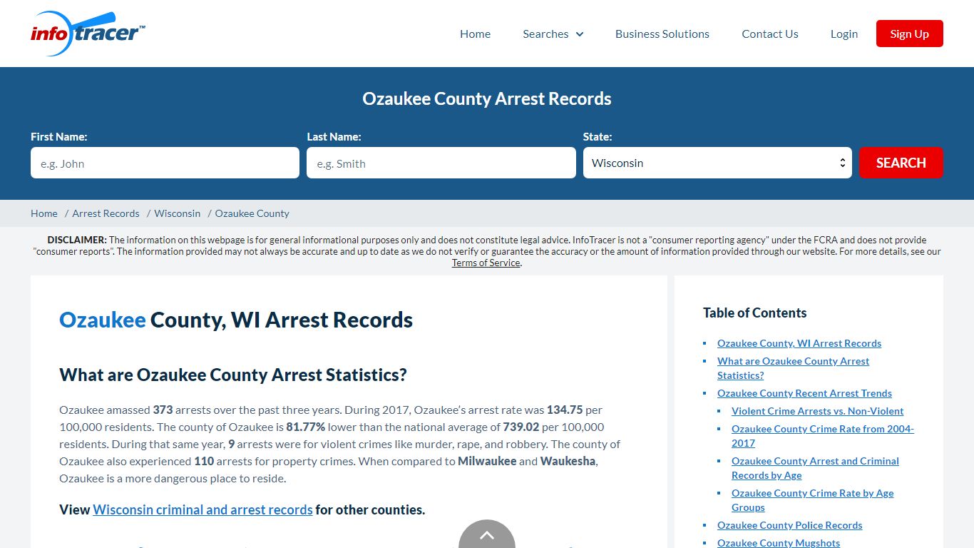 Ozaukee County, WI Arrests, Mugshots & Jail Records - InfoTracer