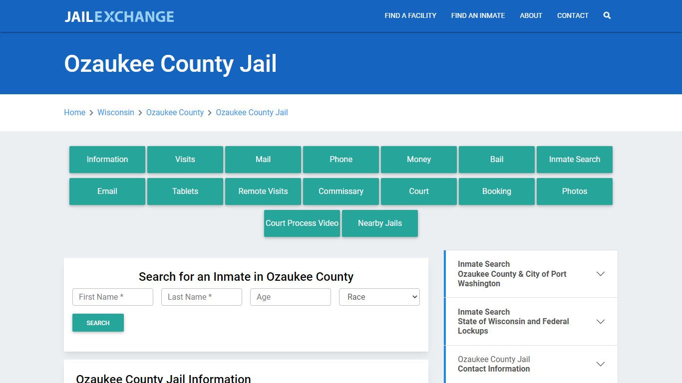 Ozaukee County Jail Roster Lookup, WI, Inmate Search