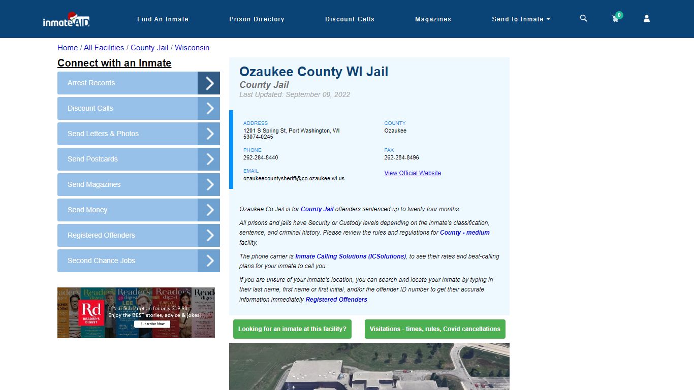 Ozaukee County WI Jail - Inmate Locator - Port Washington, WI